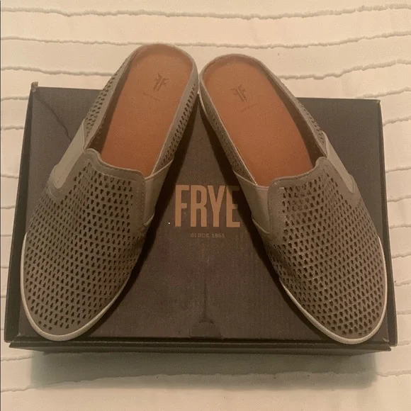 Frye | Shoes | Frye Gray Leather Loafers With Perforated  display picture 1